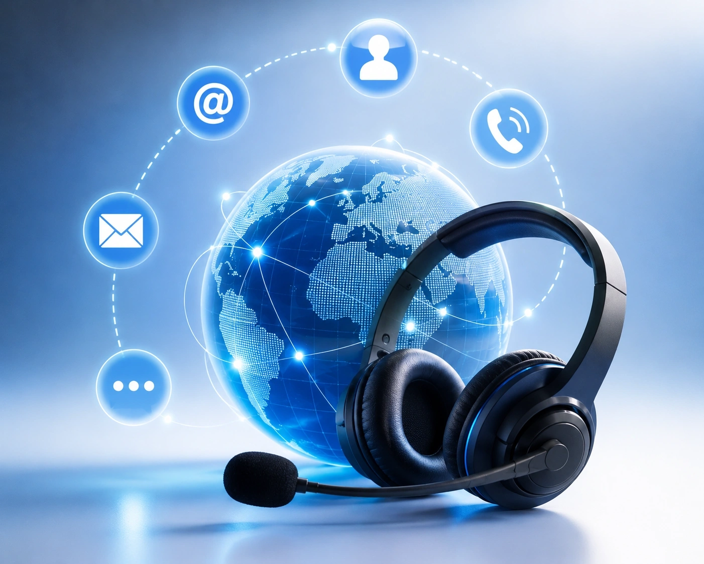 NextGenAssist global customer support headset with digital communication network